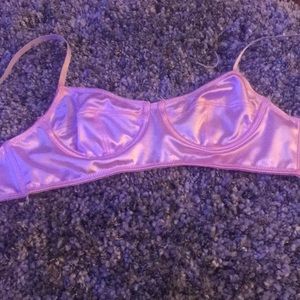 Pink Satin Bra